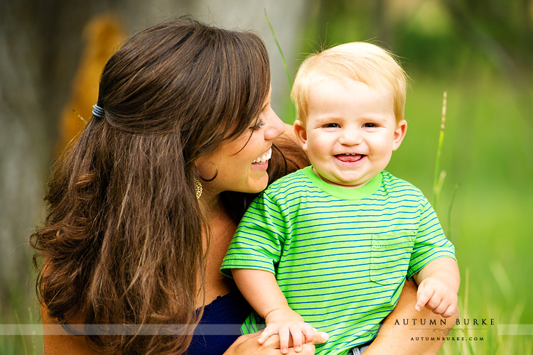 colorado mama and baby boy giggling portrait