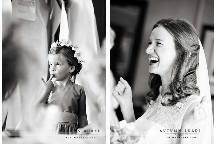 colorado flower girl and bride getting ready preparations denver country club wedding