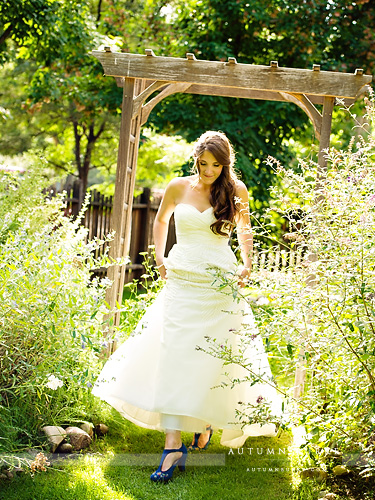 colorado bridal portrait through wildflowers inn at city park fort collins