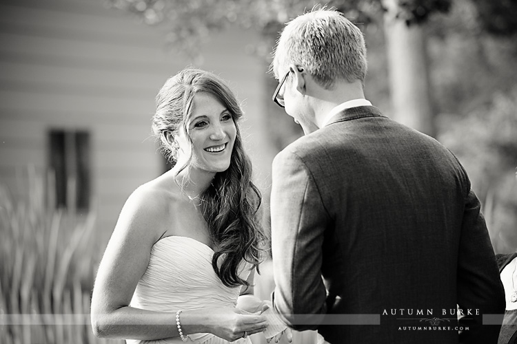 bride and groom exchange vows colorado wedding ceremony inn at city park fort collins