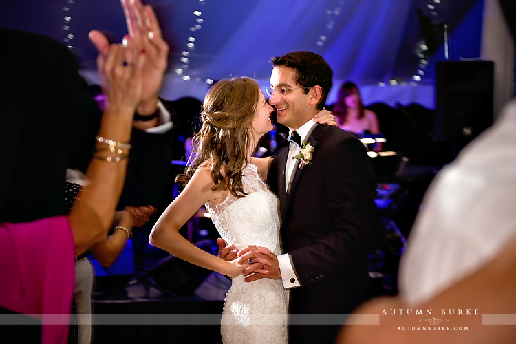 bride and groom dance denver country club wedding reception colorado