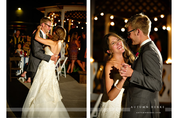 fort collins colorado outdoor wedding reception bride and groom first dance