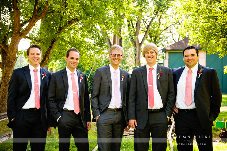 fort collins colorado wedding inn at city park groom with groomsmen