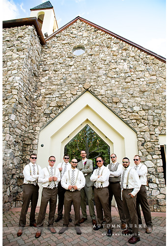 beaver creek chapel colorado mountain wedding groomsmen suspenders