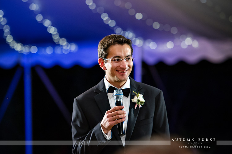 groom toast denver country club wedding colorado