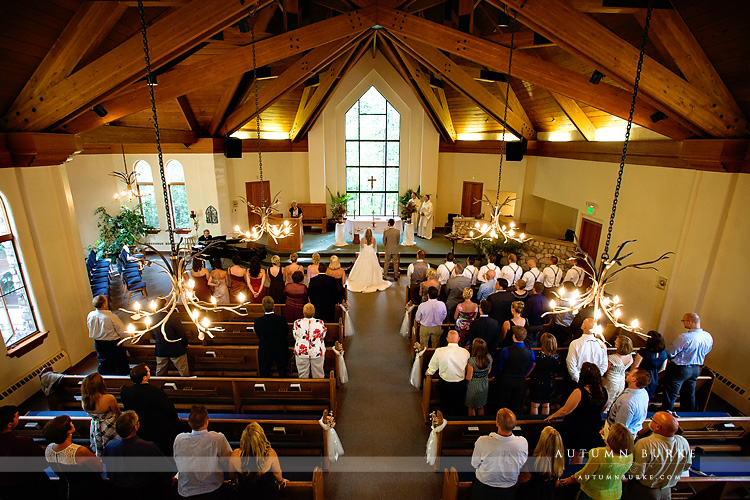 beaver creek chapel catholic wedding ceremony colorado