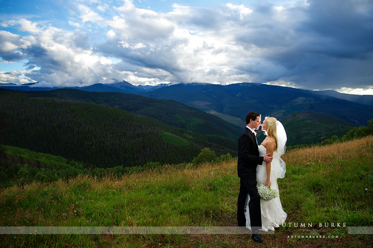 vail wedding deck colorado mountain wedding bride and groom breathtaking view