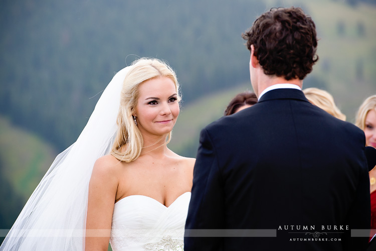 vail wedding deck colorado mountain wedding ceremony bride