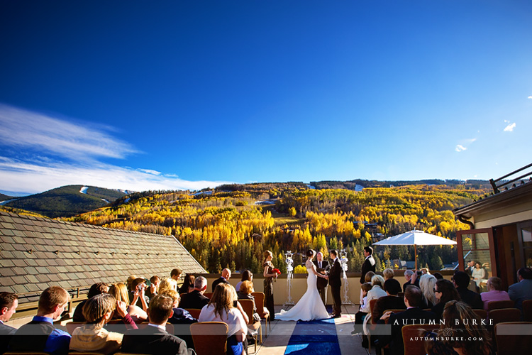 four seasons vail colorado mountain wedding ceremony autumn