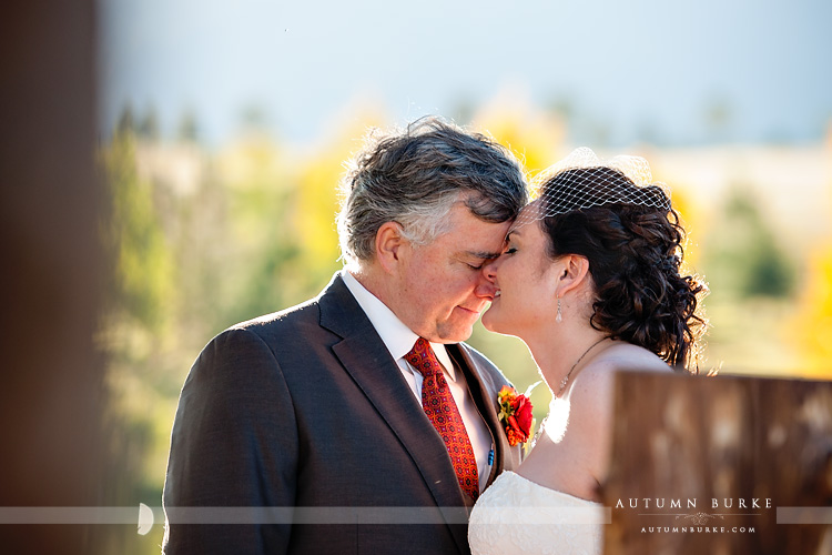 spruce mountain ranch larkspur colorado outdoor autumn fall wedding emotion moment love bride and groom