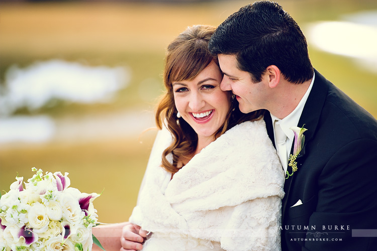 castle pines colorado the sanctuary wedding bride and groom portrait