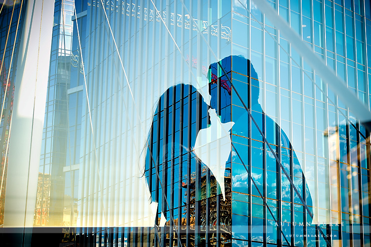 double exposure downtown denver colorado bride lodo wedding engagement