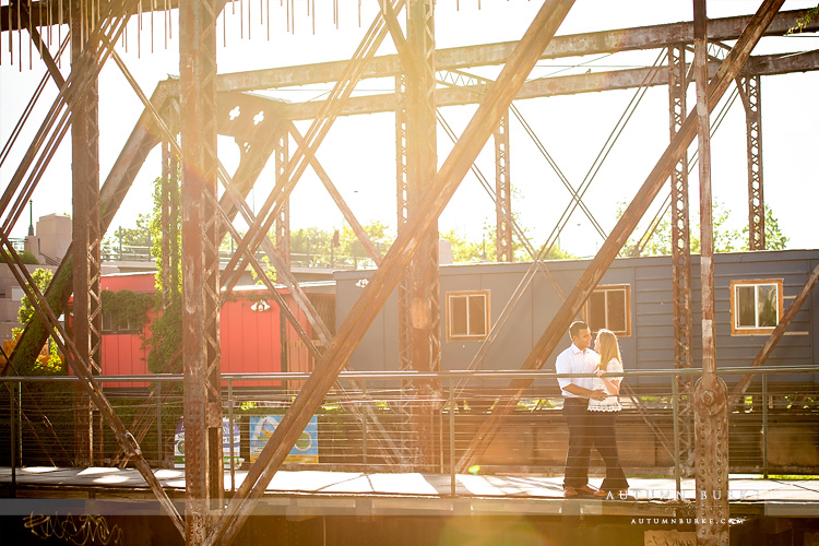 urban lodo downtown denver wedding engagement portrait session colorado train tressel