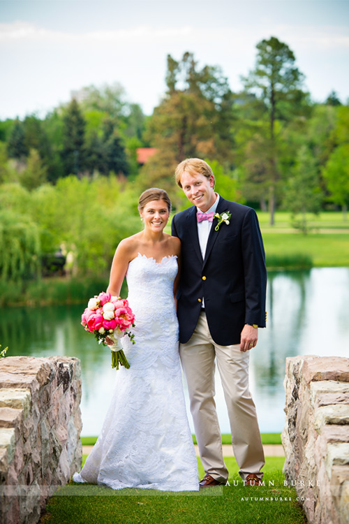 colorado wedding country club in denver bride and groom portrait