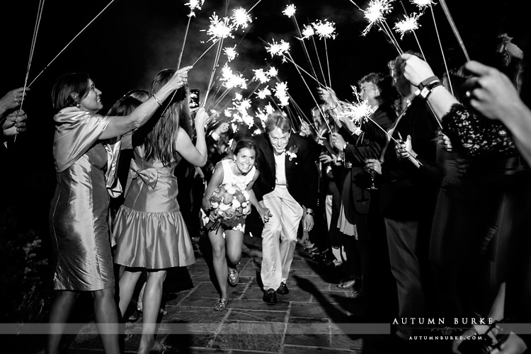 denver colorado wedding sparkler departure country club bride and groom