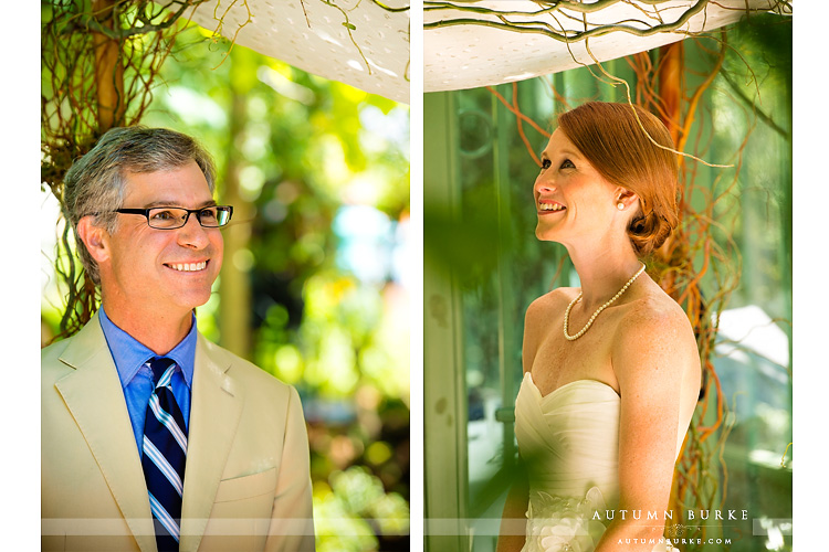 wedding ceremony denver botanic gardens bride and groom under the chuppah