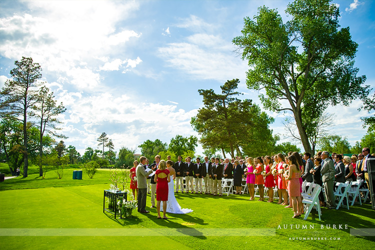 outdoor wedding ceremony denver country club colorado