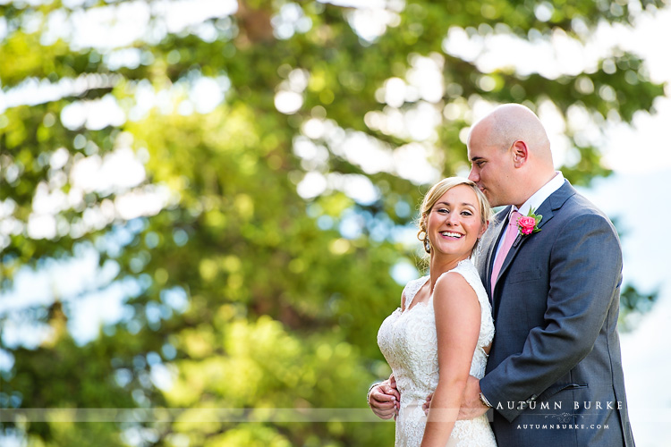 adorable wedding couple beaver creek colorado mountain wedding deck portrait love joy laughter