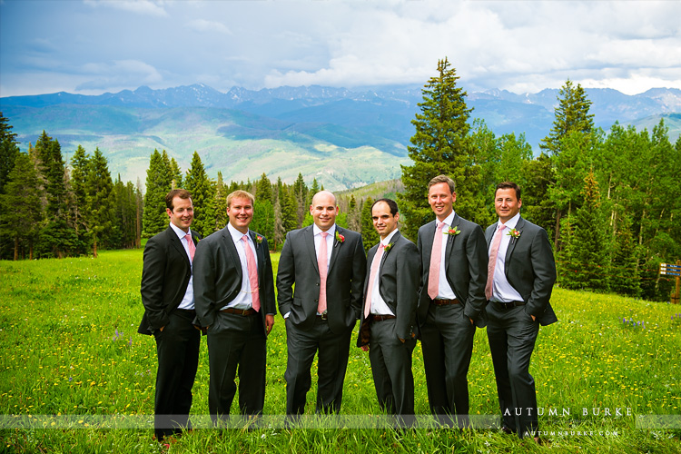 beaver creek wedding deck colorado mountain groomsmen