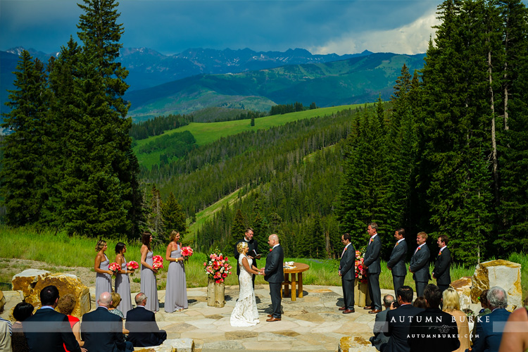 beaver creek wedding deck colorado mountain wedding ceremony 