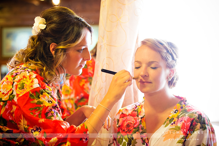 bridal preparations getting ready hair and makeup colorado crooked willow wedding