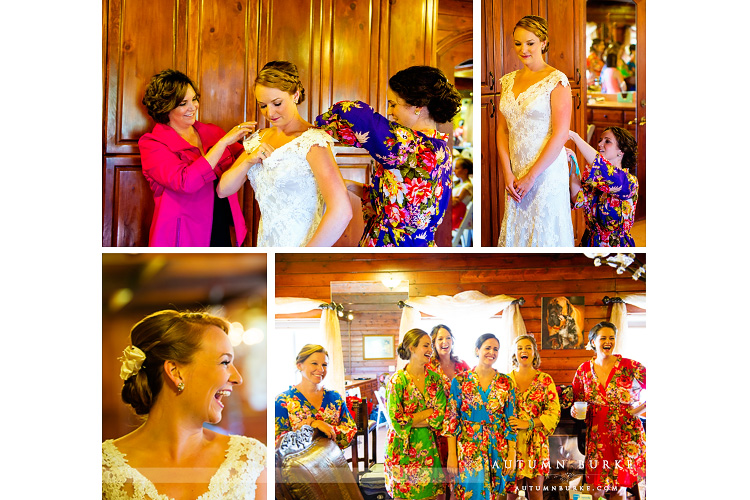 bride and bridesmaids custom robes crooked willow bridal suite getting ready colorado wedding larkspur