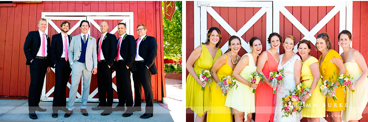 bridesmaids and groomsmen colorado wedding crooked willow farms group photos