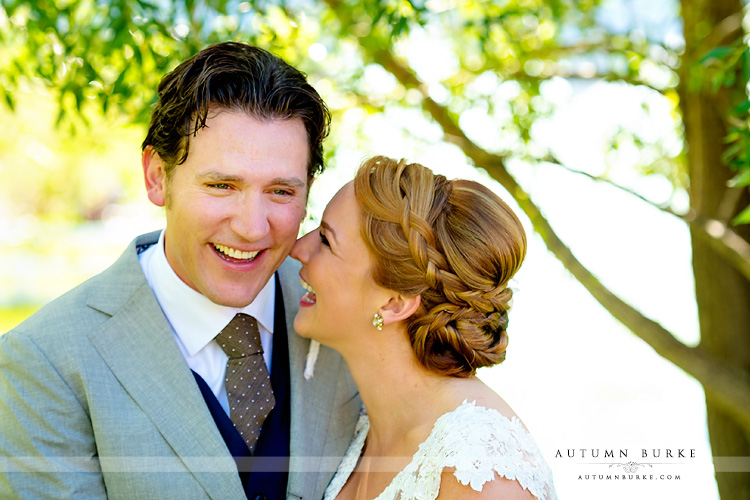 first look bride and groom crooked willow farms wedding larkspur colorado ranch laughter