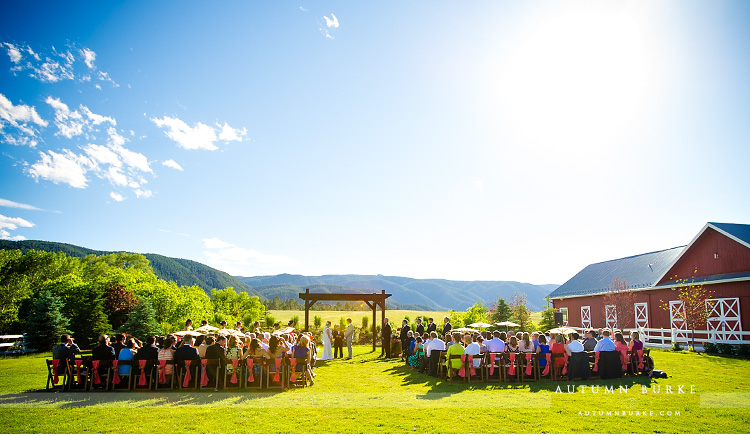 pano ceremony crooked willow farms wedding larkspur colorado ranch outdoors