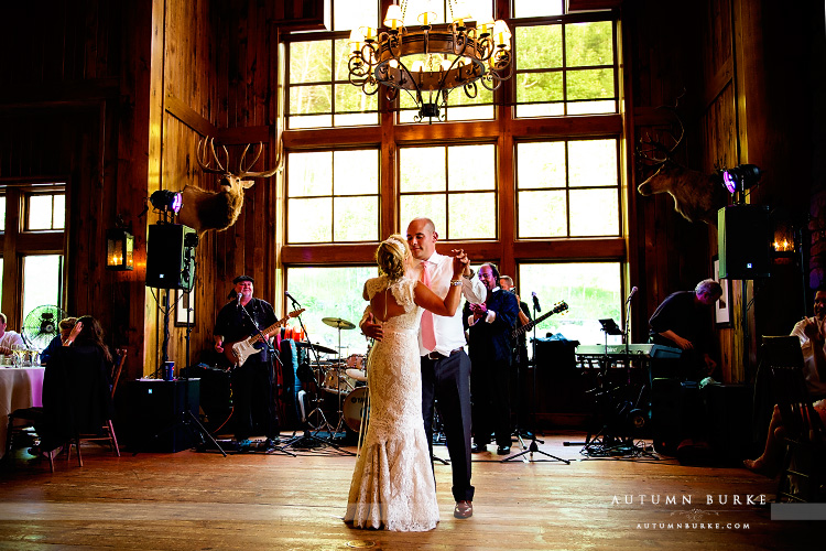 saddle ridge wedding first dance beaver creek colorado mountain bride groom