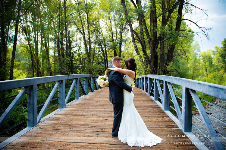 aspen colorado little nell mountain wedding bride groom bridge