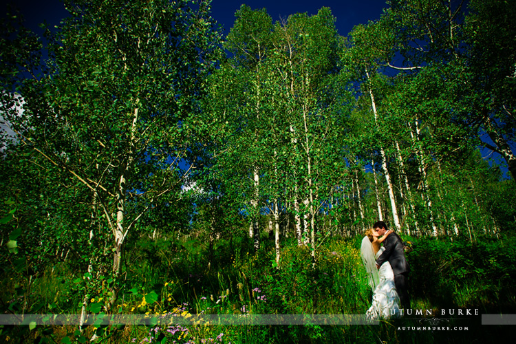 beaver creek saddle ridge wedding aspen trees bride and groom colorado mountain wedding