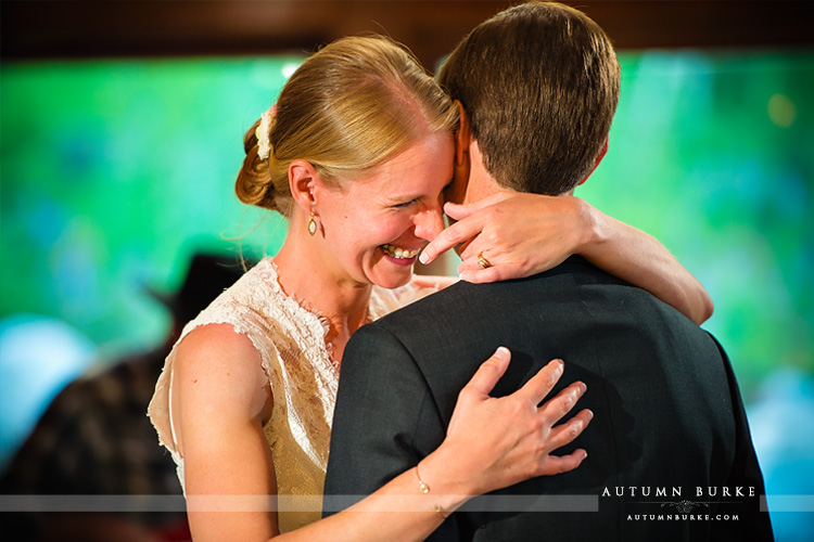 beaver creek saddle ridge wedding colorado mountain wedding bride and groom first dance