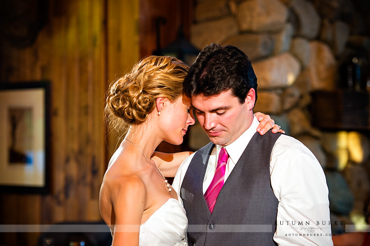 beaver creek saddle ridge wedding reception first dance colorado mountain bride and groom