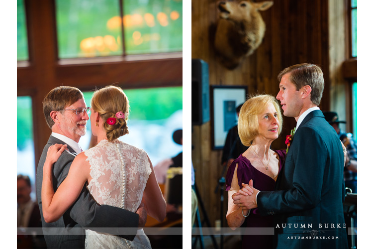 beaver creek saddle ridge wedding reception parent dances father daughter mother son