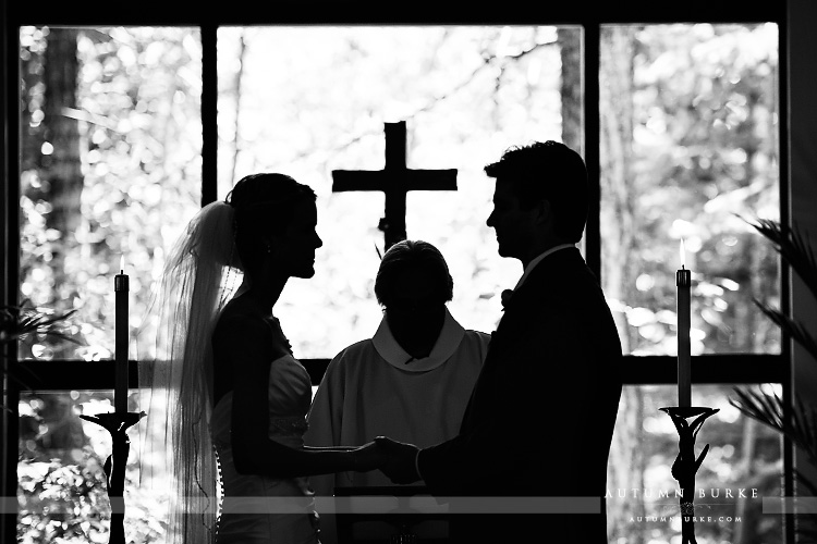 beaver creek wedding ceremony bc chapel silhouette vows