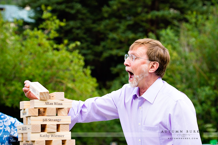 beaver creek colorado wedding rehearsal picnic lawn games jenga