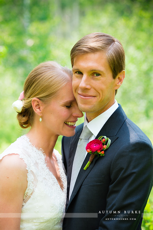 colorado beaver creek mountain wedding groom and bride portrait