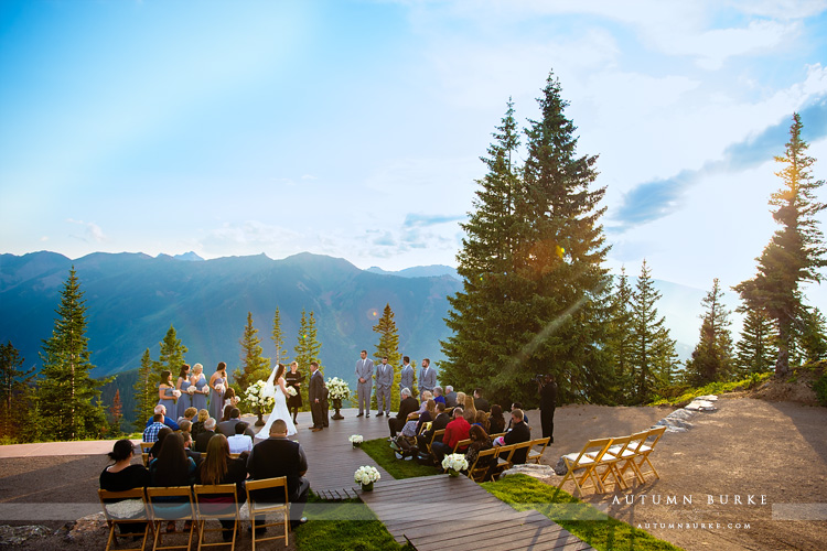 little nell aspen colorado wedding deck ceremony mountains