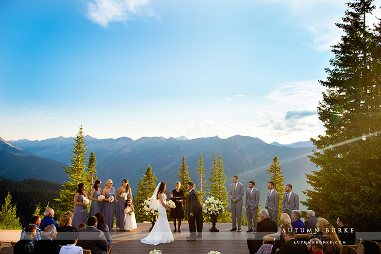 aspen colorado wedding deck little nell ceremony mountains