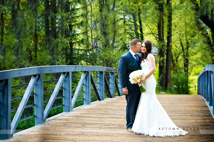 bride and groom portrait aspen wedding little nell wedding deck first look