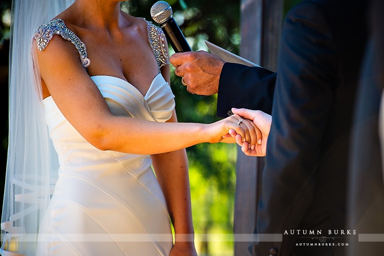 colorado highlands ranch mansion wedding ceremony ring