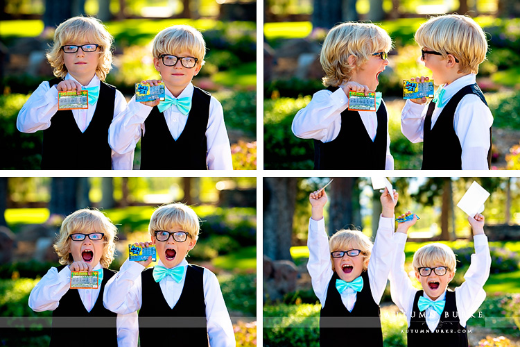 highlands ranch mansion colorado wedding ring bearers with lottery tickets lucky in love series