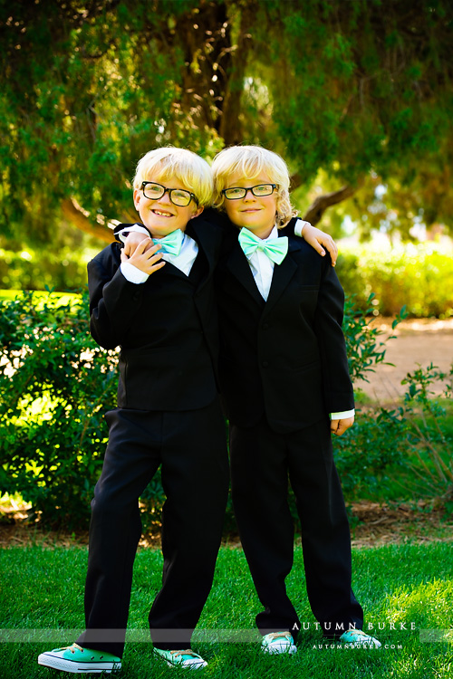 highlands ranch mansion wedding colorado twin boys ring bearers brothers bow ties converse