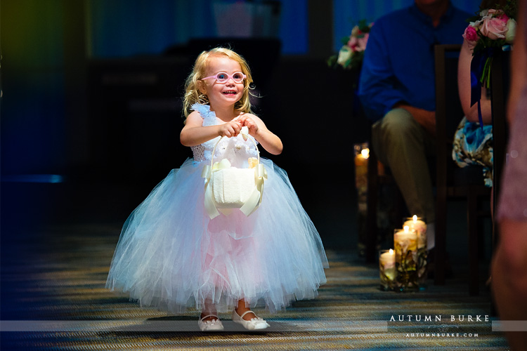 seawell ballroom wedding ceremony flower girl denver colorado