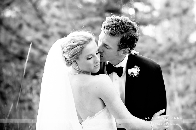 vail colorado mountain wedding donovan pavillion bride and groom bw