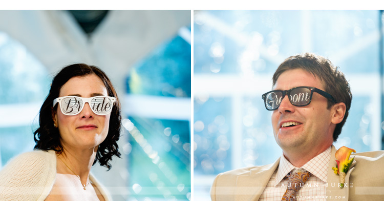 bride and groom sunglasses keystone ski tip lodge colorado mountain wedding