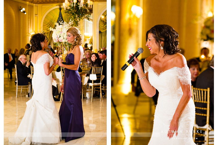 bride toasts her daughter colorado wedding the broadmoor