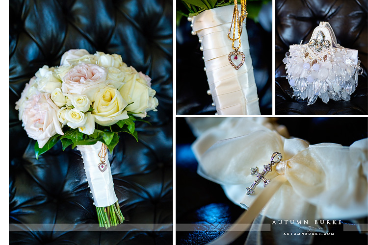 broadmoor wedding details bridal prep getting ready bouquet jewelry