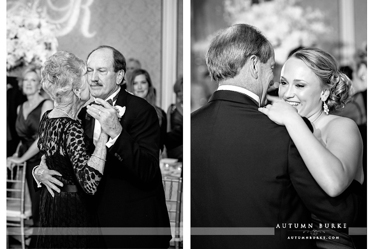 broadmoor wedding reception first dances mother son father daughter colorado bw